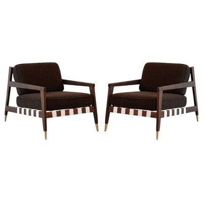 Walnut Lounge Chairs by Edmond J. Spence, C. 1950s