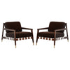 Walnut Lounge Chairs by Edmond J. Spence, C. 1950s