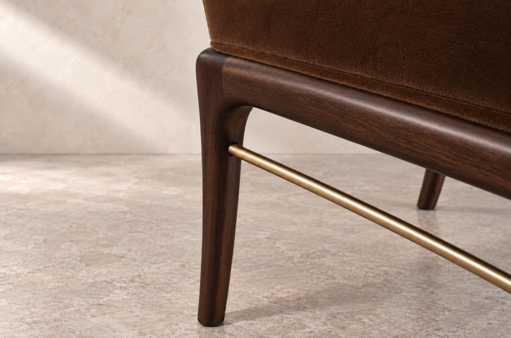 Sabre Leg Bench Series 60 in Dark Walnut
