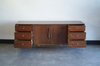 Walnut and Brass Credenza by Kent Coffey, C. 1950s