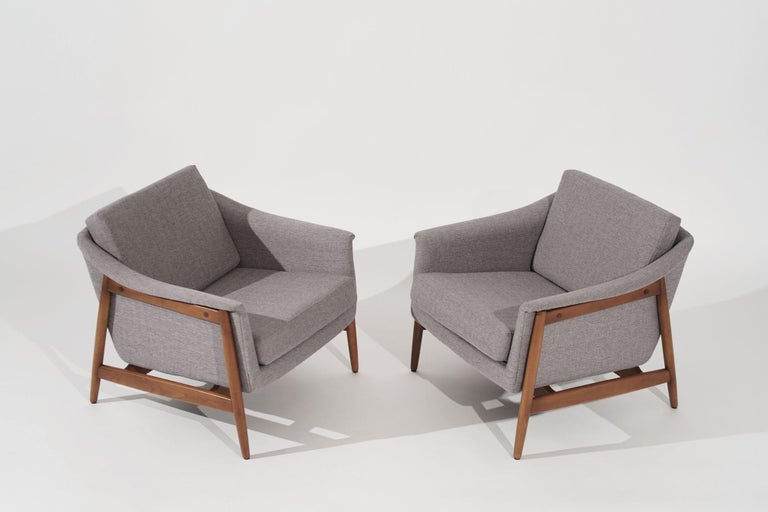 Set of Teak Lounge Chairs by Folke Ohlsson for Dux, Sweden, circa 1950s