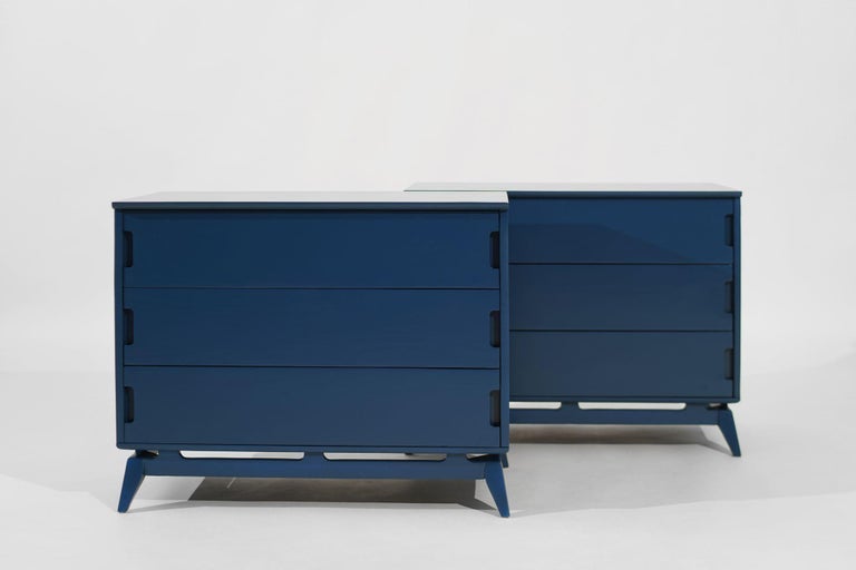 Royal Blue MCM Chests of Drawers, C. 1950s
