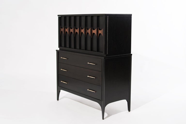 Kent Coffey Perspecta Collection Walnut and Rosewood Chest of Drawers, Stamford Modern Kent Coffey Perspecta Collection Walnut and Rosewood Chest of Drawers, Stamford Modern
