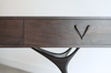 Crescent Console Table in Dark Walnut and Bronze