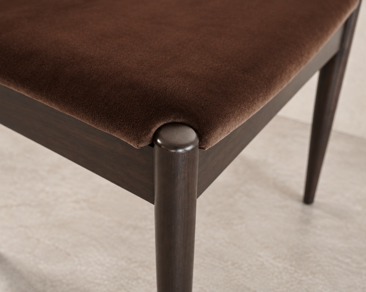 Wave Stool — Espresso Walnut Floor Sample | Ready to Ship