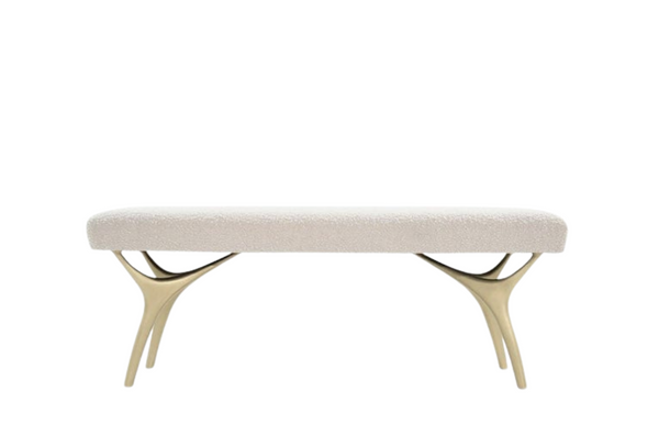 Crescent Bench Series 48 in Brushed Brass