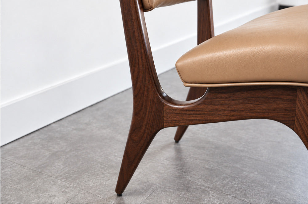 Set of Six Vladimir Kagan Sculpted Sling Dining Chairs, Model VK 101