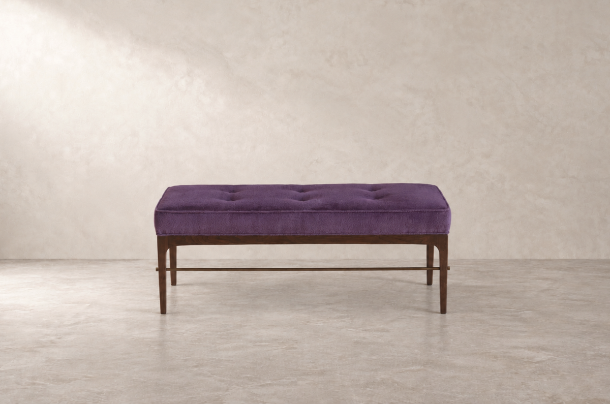 Linear Bench in Mohair — Floor Sample | Ready to Ship