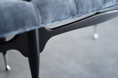 Sculptural MCM Ebonized Mahogany Bench, C. 1950s