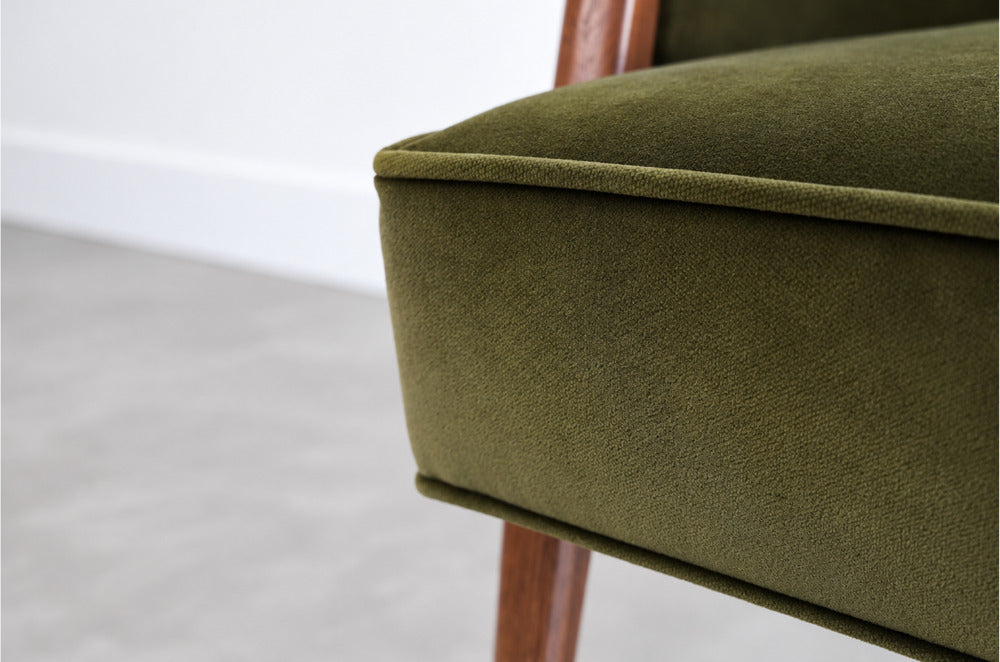 Harold Schwartz Lounge Chairs in Olive Velvet, C. 1950s