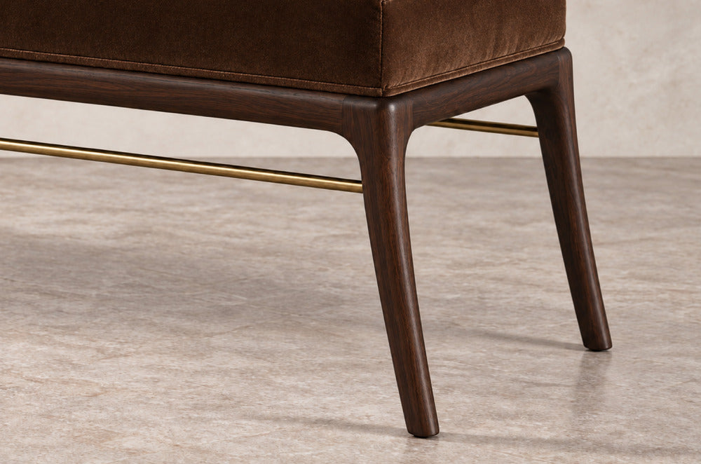 Sabre Leg Bench Series 60 in Dark Walnut