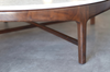 Travertine and Walnut Coffee Table by Erwin Lambeth, C. 1950s