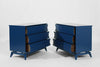 Royal Blue MCM Chests of Drawers, C. 1950s
