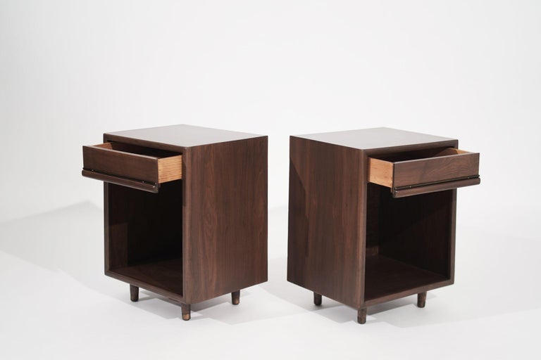 Set of Minimalist Walnut End Tables, C. 1950s