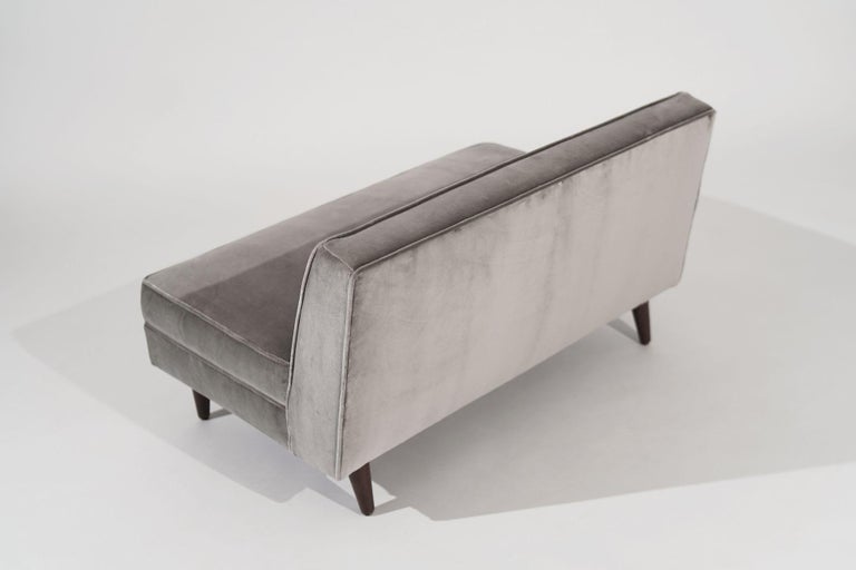 Edward Wormley for Dunbar Loveseat in Grey Velvet, circa 1950s