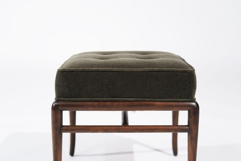 Sabre Leg Walnut Stool by T.H. Robsjohn-Gibbings, C. 1950s