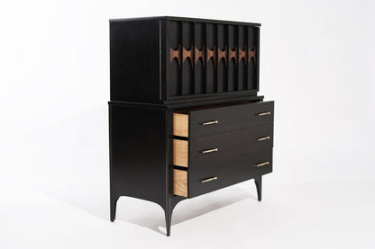 Kent Coffey Perspecta Collection Walnut and Rosewood Chest of Drawers, C. 1950s