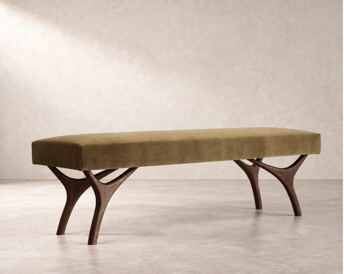 Crescent Bench Series 60 in Natural Walnut
