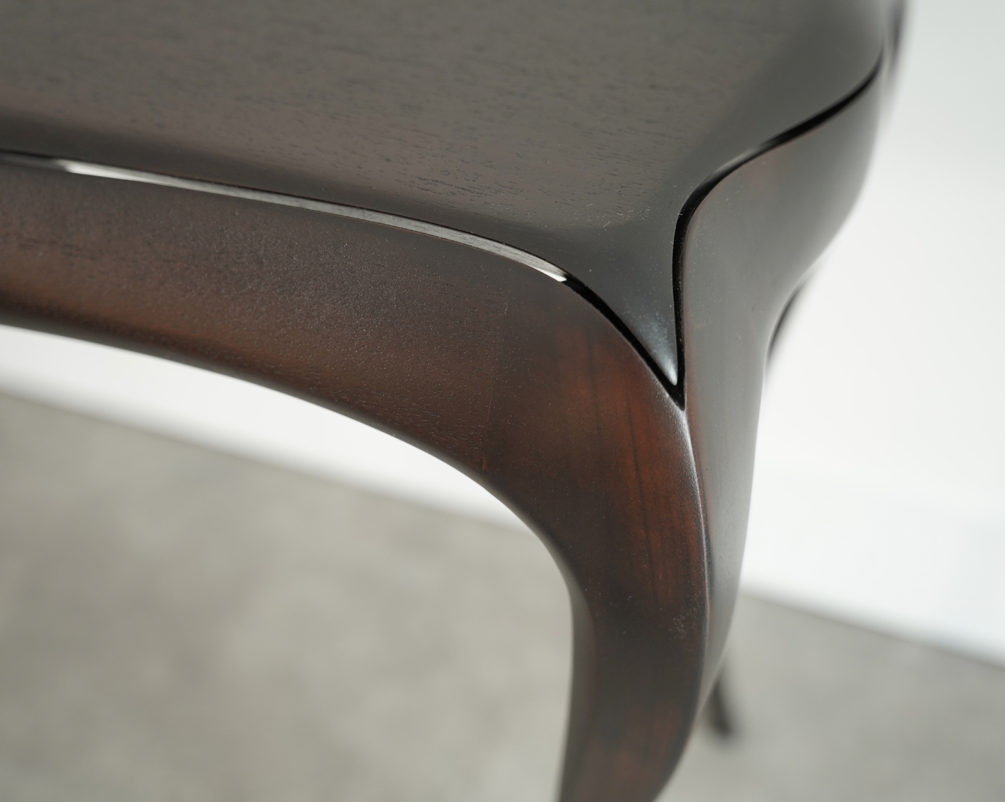 Sculpted Sapele Mahogany Console Table in Espresso, 1960s