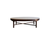 Travertine and Walnut Coffee Table by Erwin Lambeth, C. 1950s