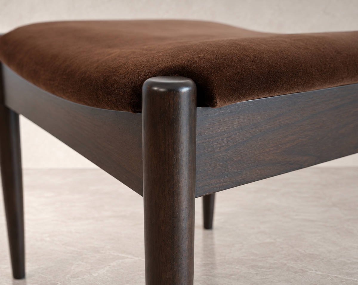 Wave Stool — Espresso Walnut Floor Sample | Ready to Ship