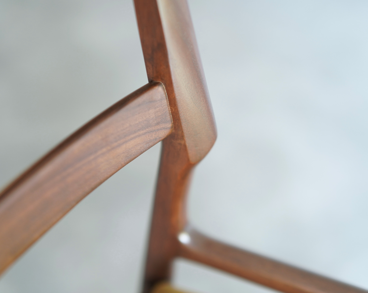 Set of Four Sculpted Walnut Dining Chairs, Italy, 1970s