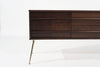 Mid Century Modern Walnut Credenza on Brass Legs, C. 1960s.