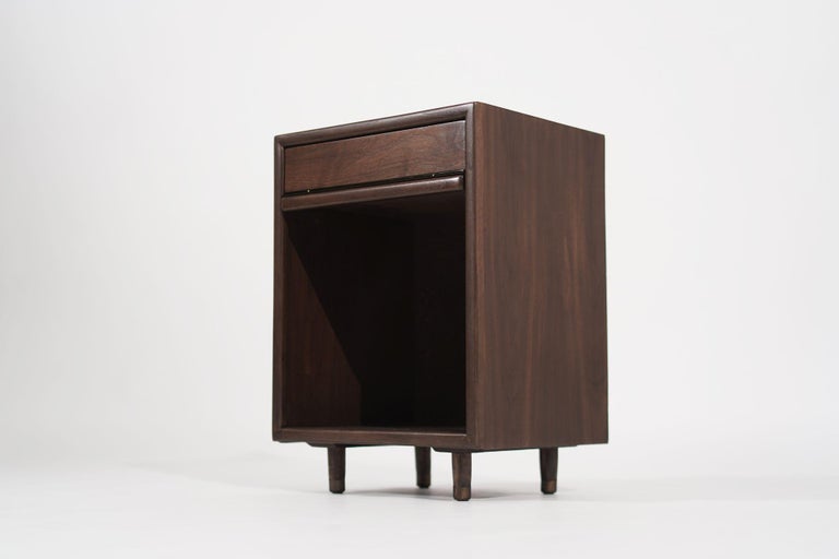 Set of Minimalist Walnut End Tables, C. 1950s