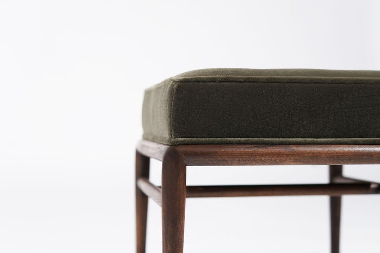 Sabre Leg Walnut Stool by T.H. Robsjohn-Gibbings, C. 1950s