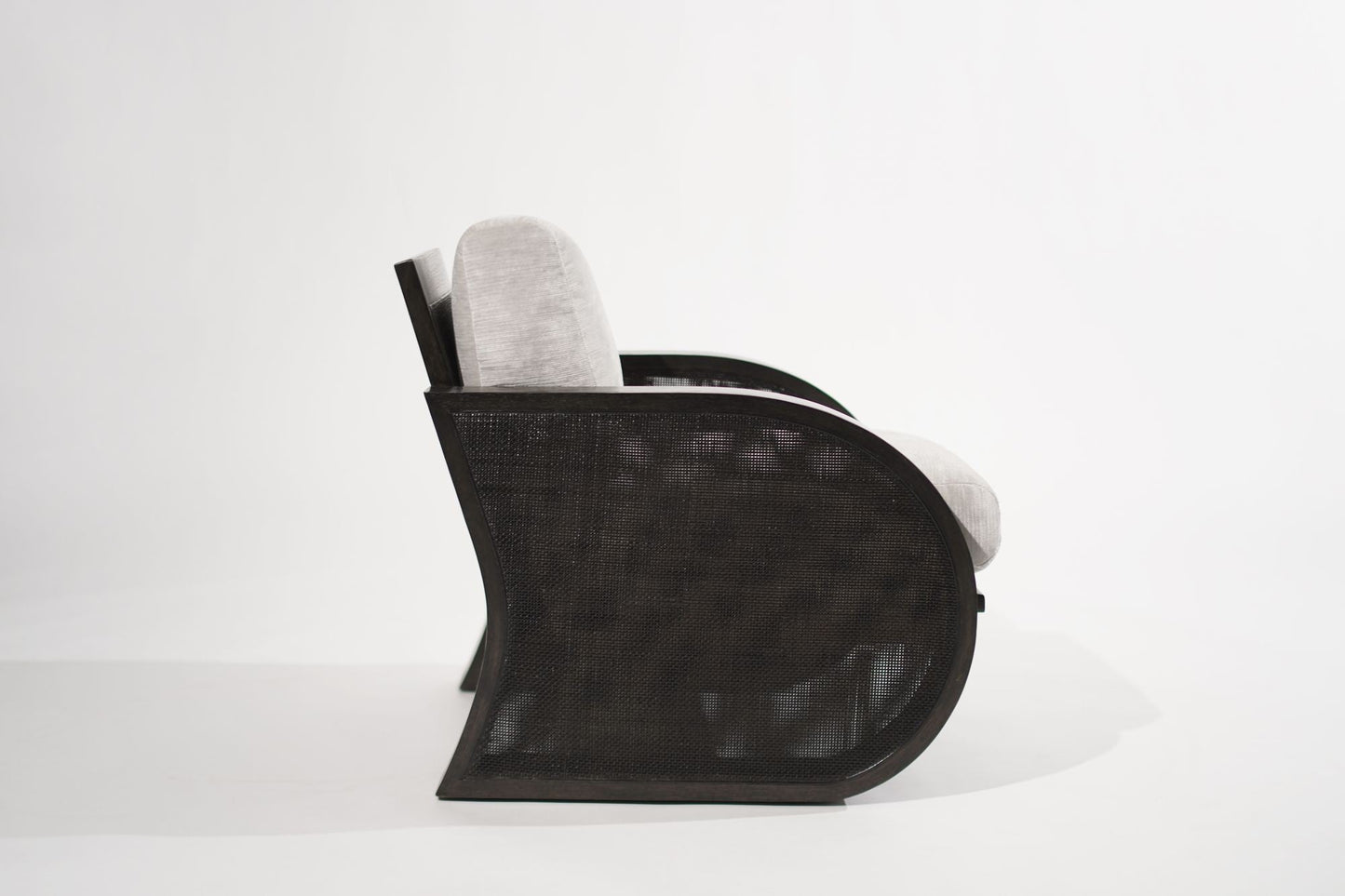 Ebonized Oak & Caning Vintage Lounge Chairs, 1970s