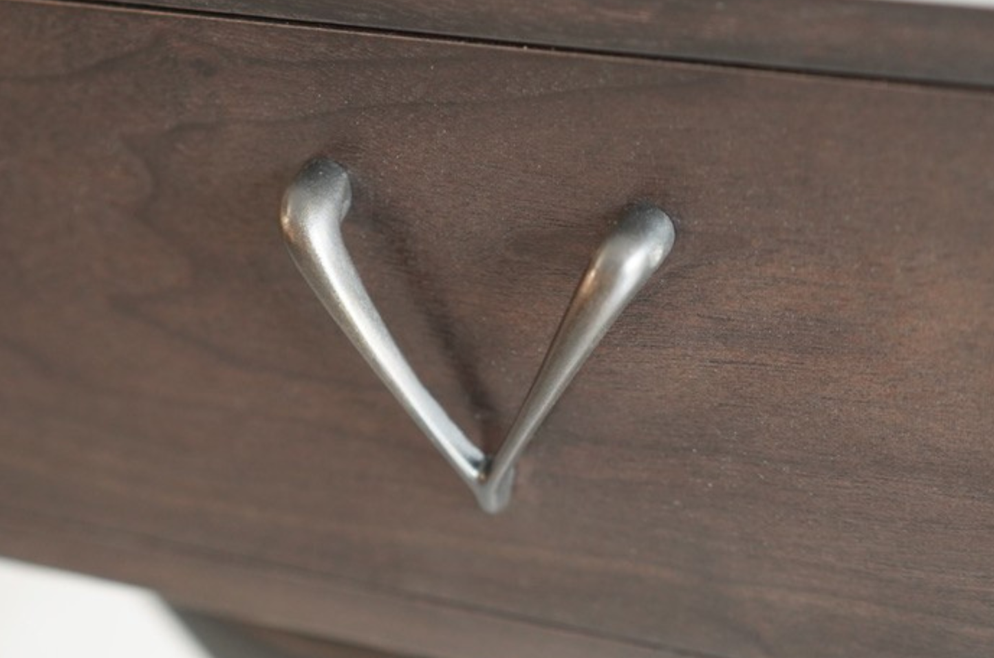 Crescent Console Table in Dark Walnut and Bronze