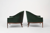 Mid-Century Modern Lounge Chairs in Emerald Velvet, C. 1950s