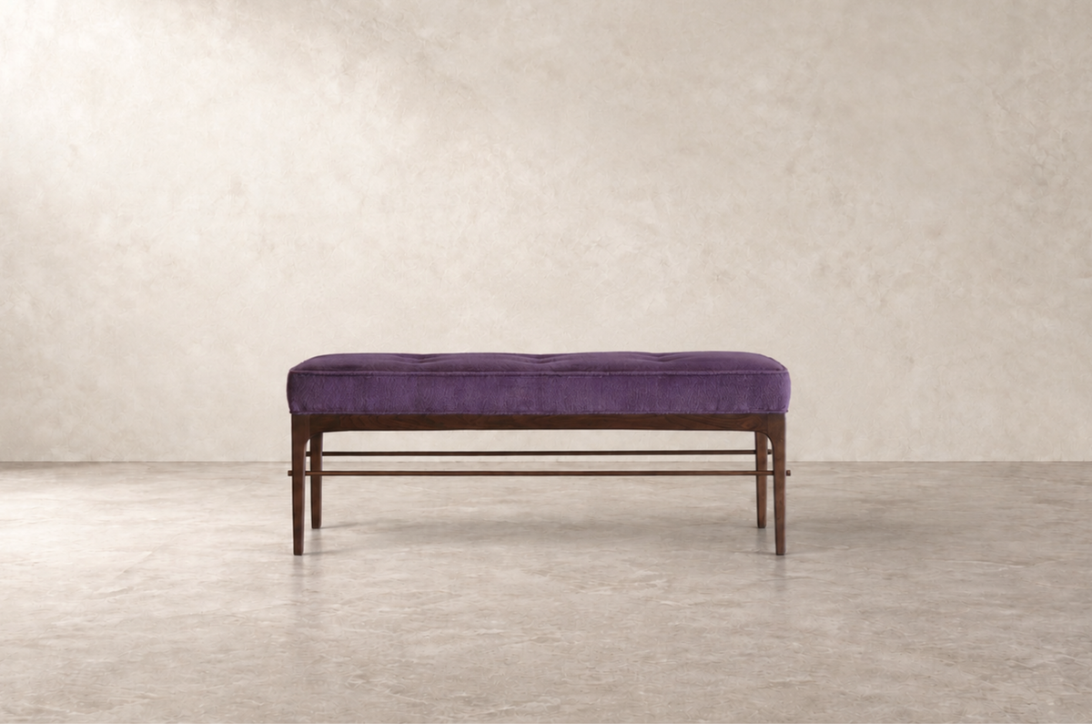 Linear Bench in Mohair — Floor Sample | Ready to Ship