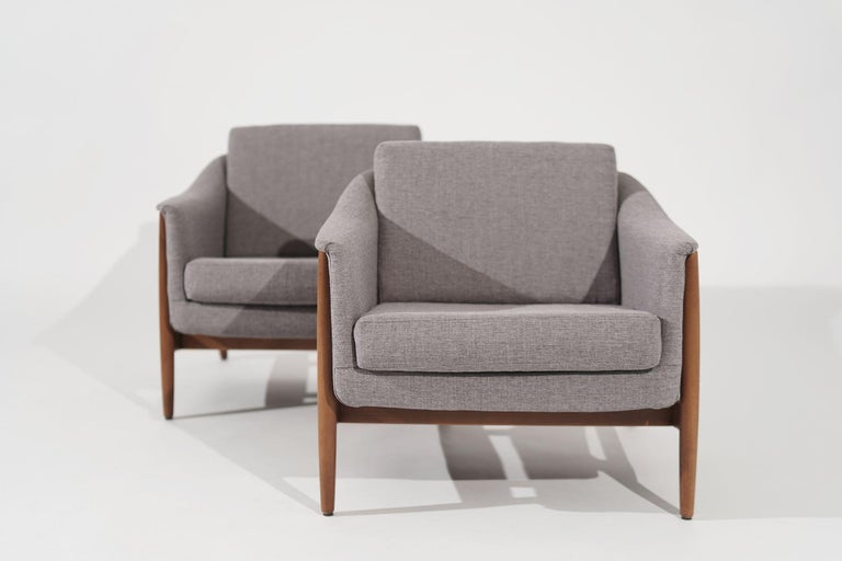 Set of Teak Lounge Chairs by Folke Ohlsson for Dux, Sweden, circa 1950s