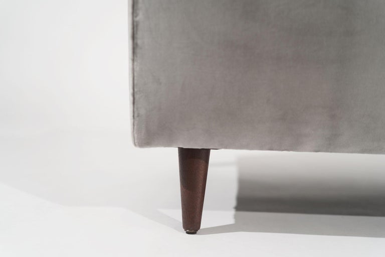 Edward Wormley for Dunbar Loveseat in Grey Velvet, circa 1950s