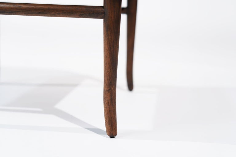 Sabre Leg Walnut Stool by T.H. Robsjohn-Gibbings, C. 1950s