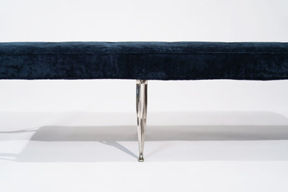 Mid Century Italian Bench in Chenille, C. 1950s