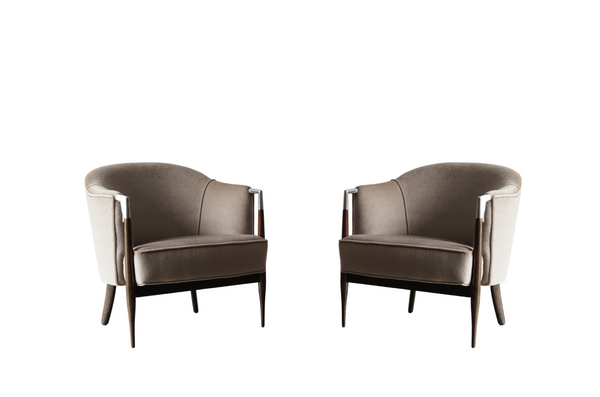 Set of MCM Lounge Chairs in Mohair, C. 1960s