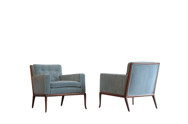 Set of Club Chairs by T.H. Robsjohn-Gibbings in Mohair, C. 1950s