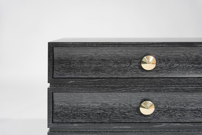Stacked Bedside Table in Black Ceruse