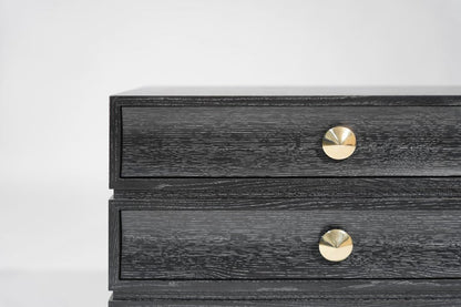 Stacked Bedside Table in Black Ceruse