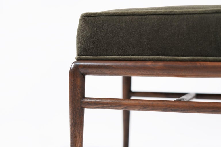 Sabre Leg Walnut Stool by T.H. Robsjohn-Gibbings, C. 1950s