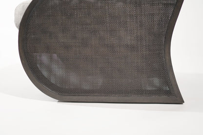 Ebonized Oak & Caning Vintage Lounge Chairs, 1970s