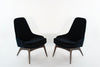 Set of Slipper Chairs by Adrian Pearsall in Navy Mohair, 1950s