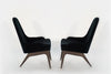 Set of Slipper Chairs by Adrian Pearsall in Navy Mohair, 1950s
