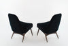 Set of Slipper Chairs by Adrian Pearsall in Navy Mohair, 1950s