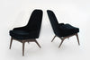 Set of Slipper Chairs by Adrian Pearsall in Navy Mohair, 1950s