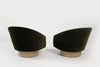 Adrian Pearsall for Craft Associates Swivel Chairs in Olive Velvet, C. 1950s