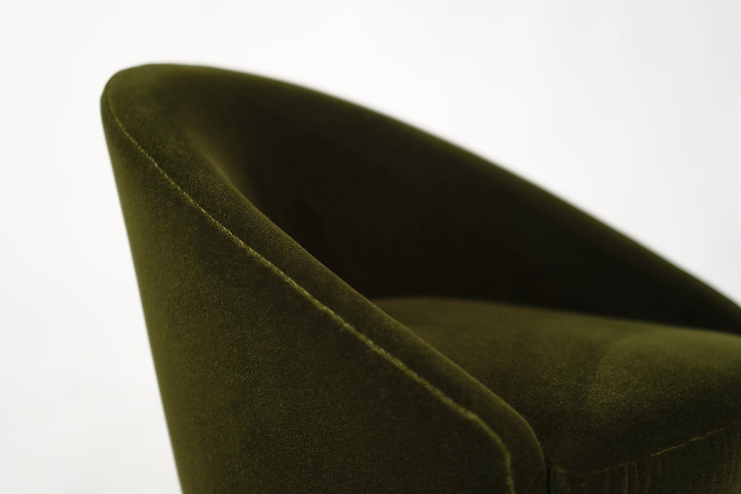 Adrian Pearsall for Craft Associates Swivel Chairs in Olive Velvet, C. 1950s