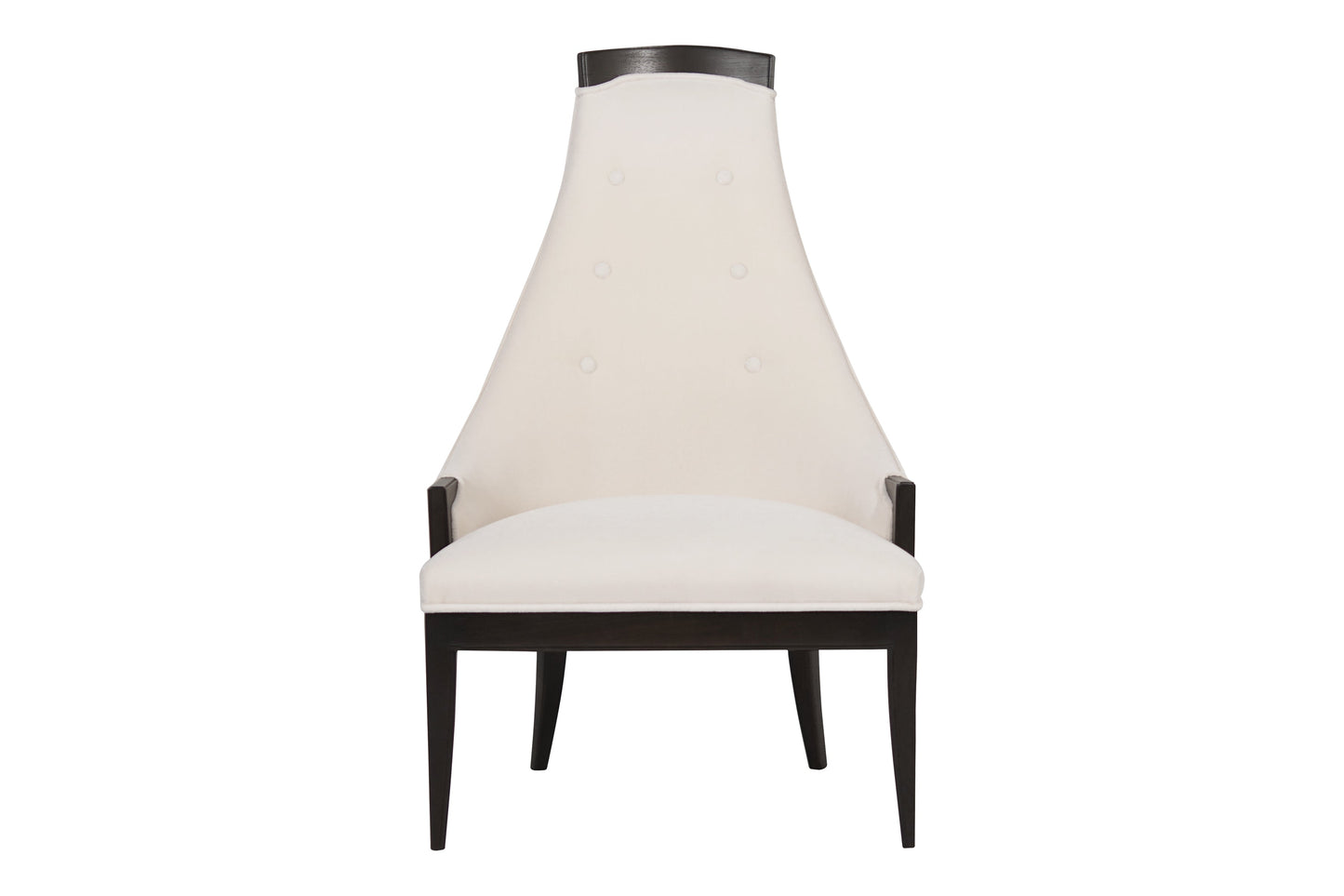 Highback Accent Chair in Ivory Mohair, C. 1950s